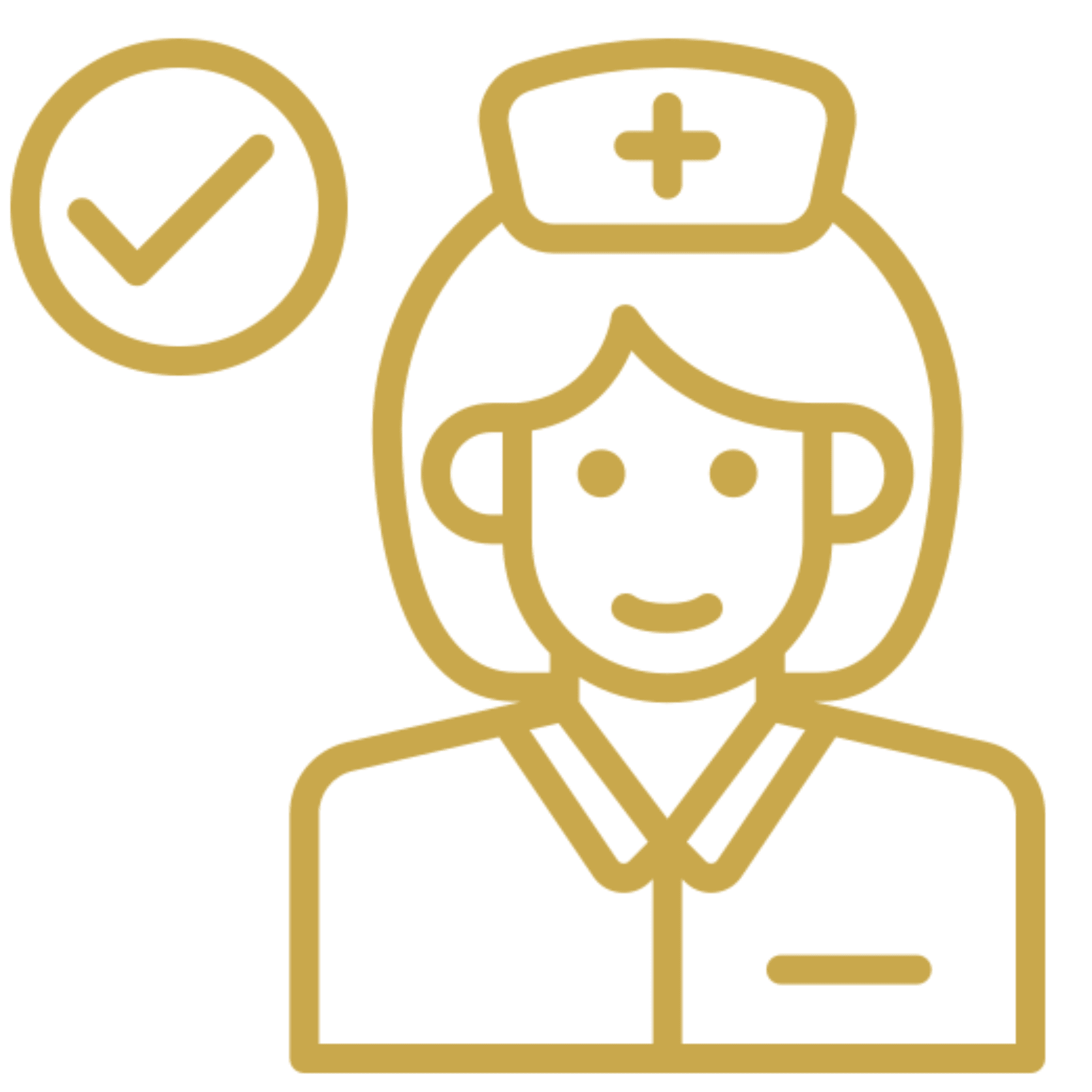 Healthcare professional illustration, checkmark